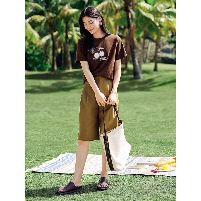 Короткая футболка Annakou с вишневым бисером S