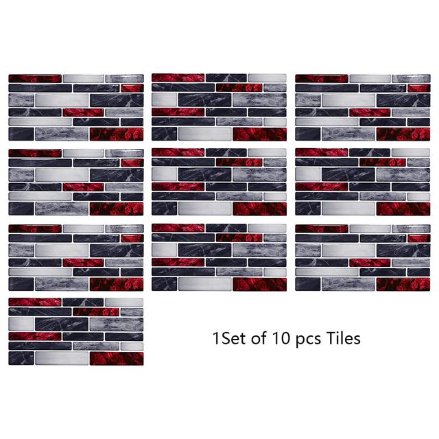 29 Styles Flat Marble Embossing Tiles Wall Sticker Kitchen Oil-proof Bathroom Waterproof Peel & Stick Hard Crystal Wallpaper