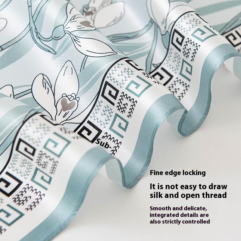 Literary small floral summer 100%  mulberry silk shawl age-reducing fashion neck protection professional scarf