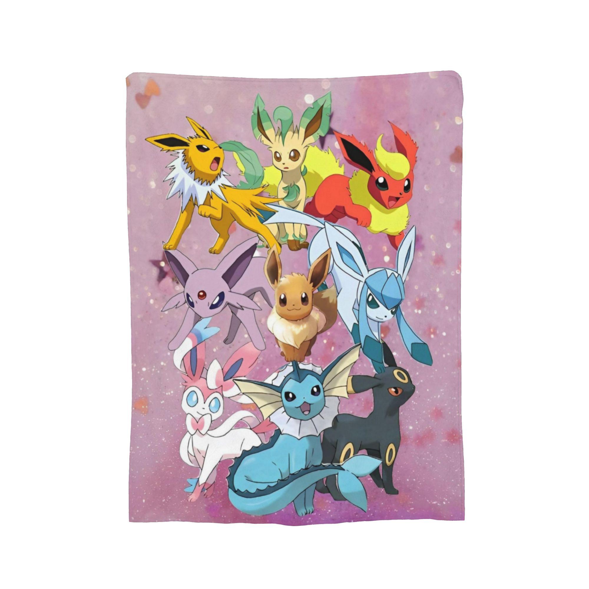 Милое мультяшное манга Покемоны Флисовое покрывало Пледы для кровати Офиса Ультрамягкое Плюшевое Тонкое одеяло, 30x40in