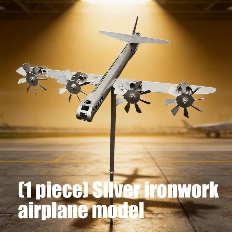 Garden Decoration Aircraft Wind Sculpture Aircraft Wind Sculpture Garden Yard Ground Windmill for Front Yard Porch