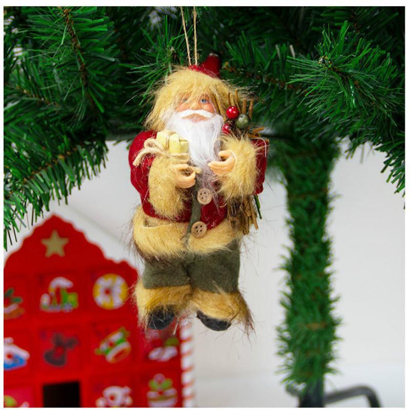 Christmas Ornaments Santa Claus Plush Doll Christmas Tree Pendant