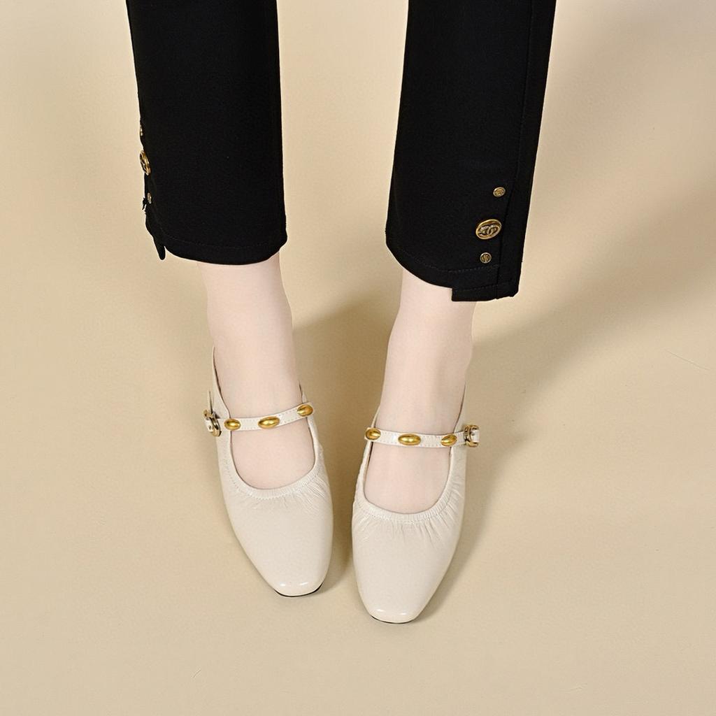 Baotou Slippers Women Wear Summer Mary Jane Women's Low Heels with Lazy Drag Elegant Half Slippers