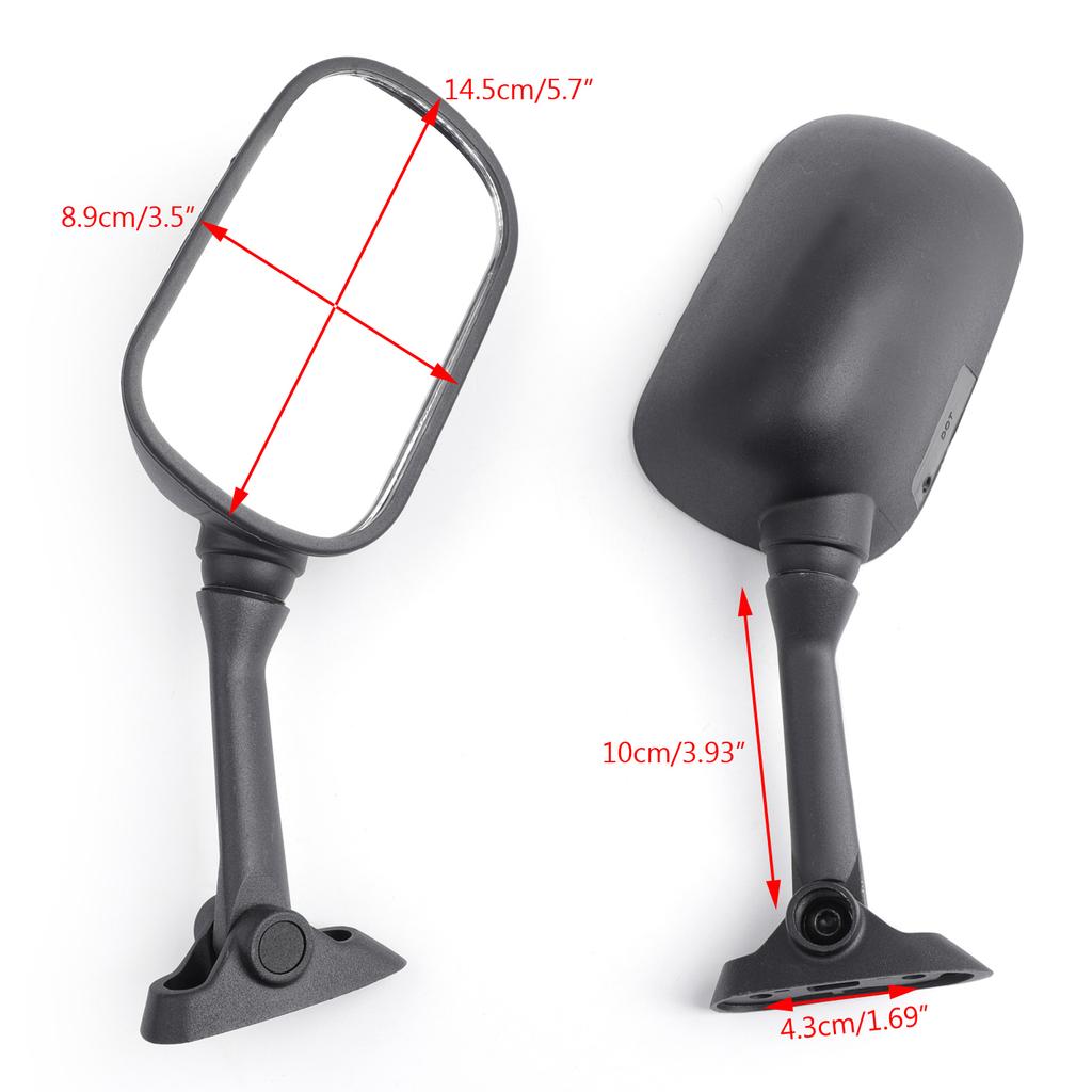 Black Racing Mirrors For Suzuki GSXR GSX-R 600 750 1000 K1 K2 K3 2001 2002 2003