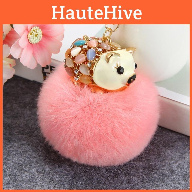 Uroczy breloczek do kluczy świnka wiertarka wodna dla kobiet z kolorowym metalowym wzorem idealny na prezenty