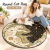 Non-Slip Mandala Area Rug Moon Star Print Cat Shaped Carpet  Sofa Coffee Table Decor