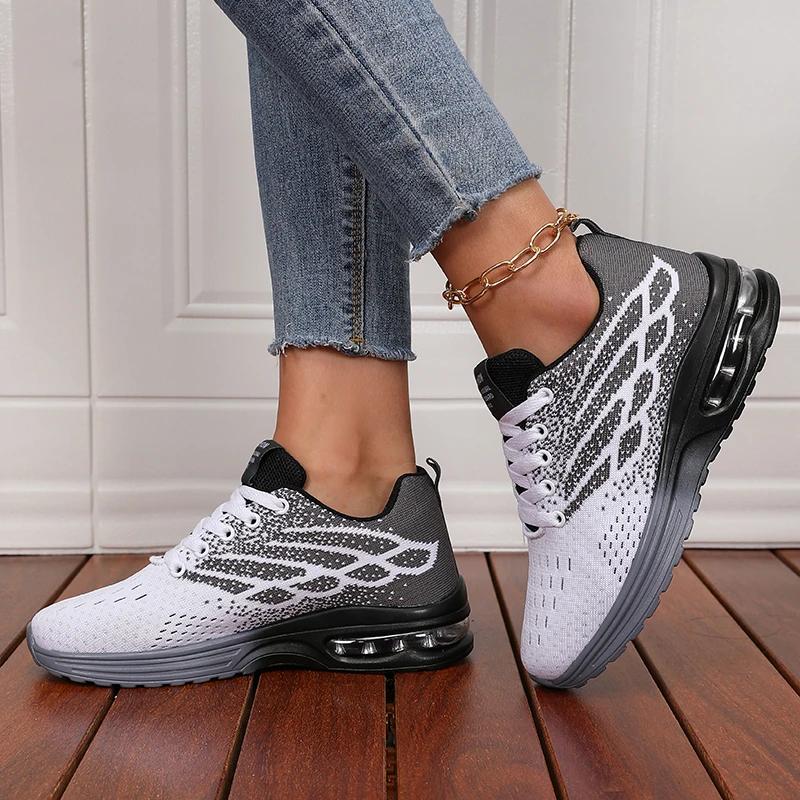 Sneakers Women Air Cushion Running Shoes Women Mesh Breathable Walking Shoes Tennis Sport Shoes