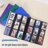 9-Grid PP Color Cover Game Card Album with Binding Strap, 360 Double-Sided A4 Slots for Anime Card Storage.