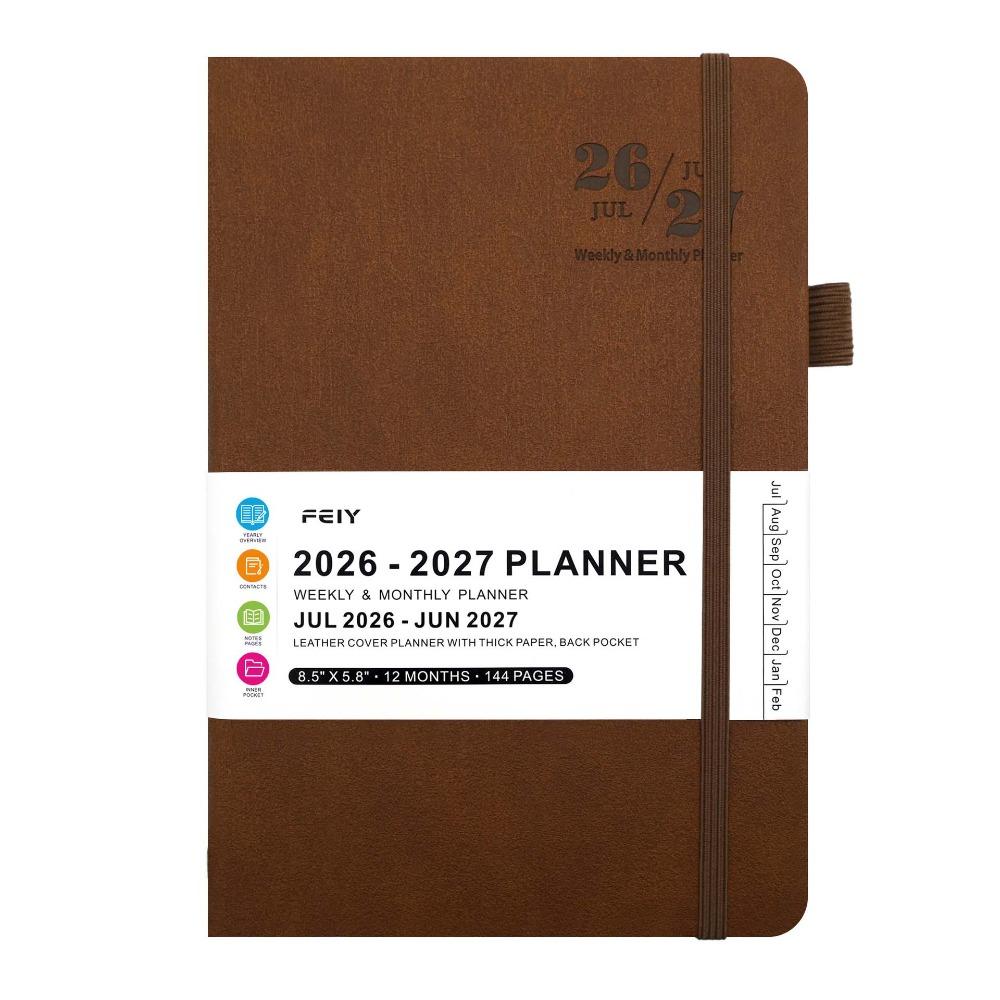 English 2026-2027 Schedule Book A5 Time Management Planner Agenda Planner Notebook  Students коричневый