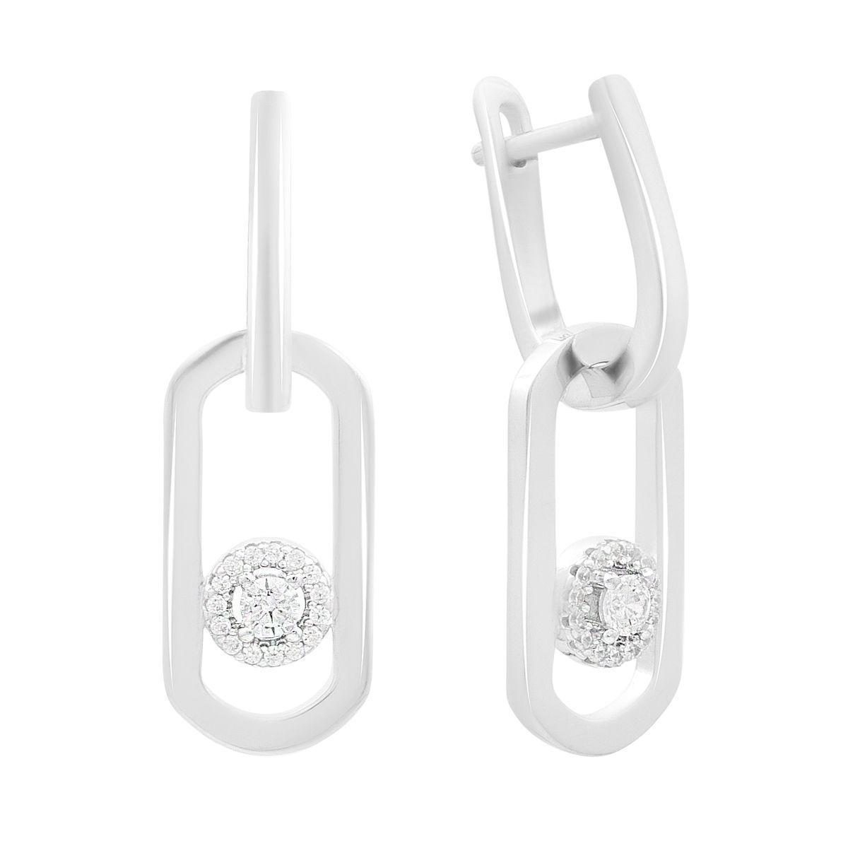 

Silver earrings with cubic zirkonia (2198529) білий
