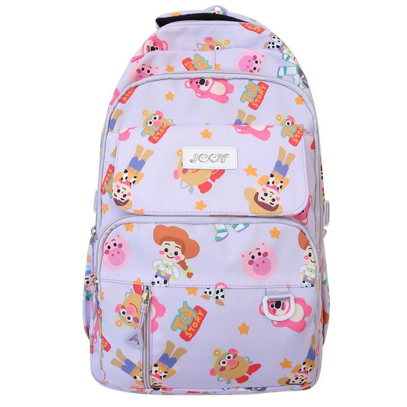 Fashion Korean version lightweight backpack girls cute print going out leisure backpack large capacity primary and secondary school student schoolbag