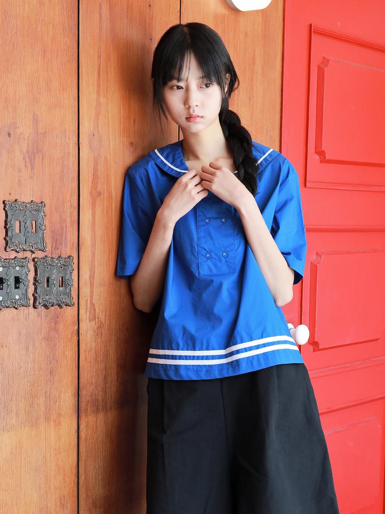 VINCENT NAVY Sehwa Sailor Blouse_Blue