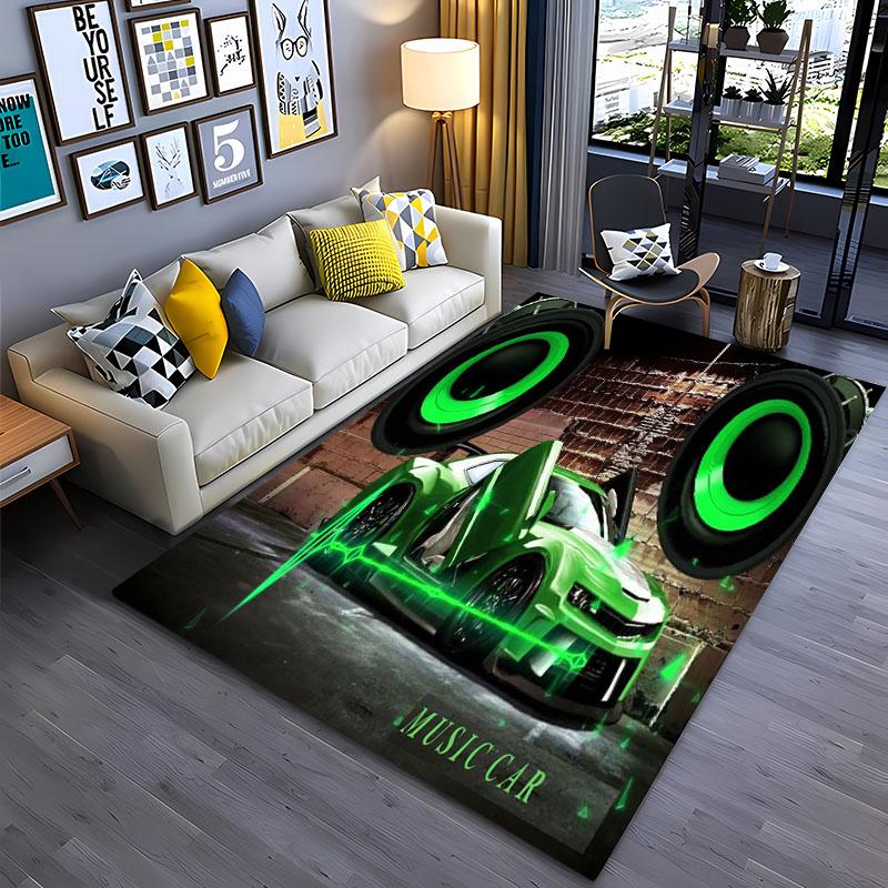 Cool Bass Sound 3D Printing Area Carpets for Home Living Room Children's Bedroom Sofa Doormat Kitchen Floor Rugs Anti-slipDecor