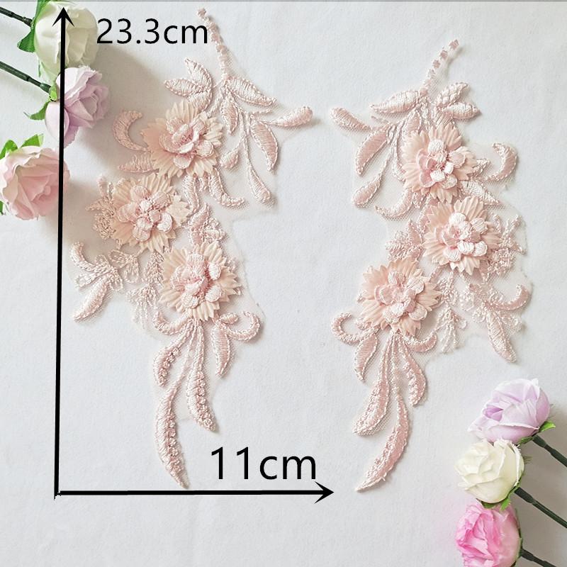 Wedding Dress Pair Flower Multi-Color Collar Three-Dimensional Embroidery Hollow Lace Decoration Sewing Clothes Accessories