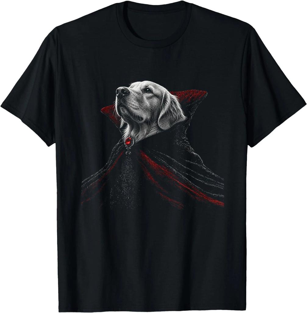 Golden Retriever Halloween Dog Lover Spooky Gothic Vampire T-Shirt