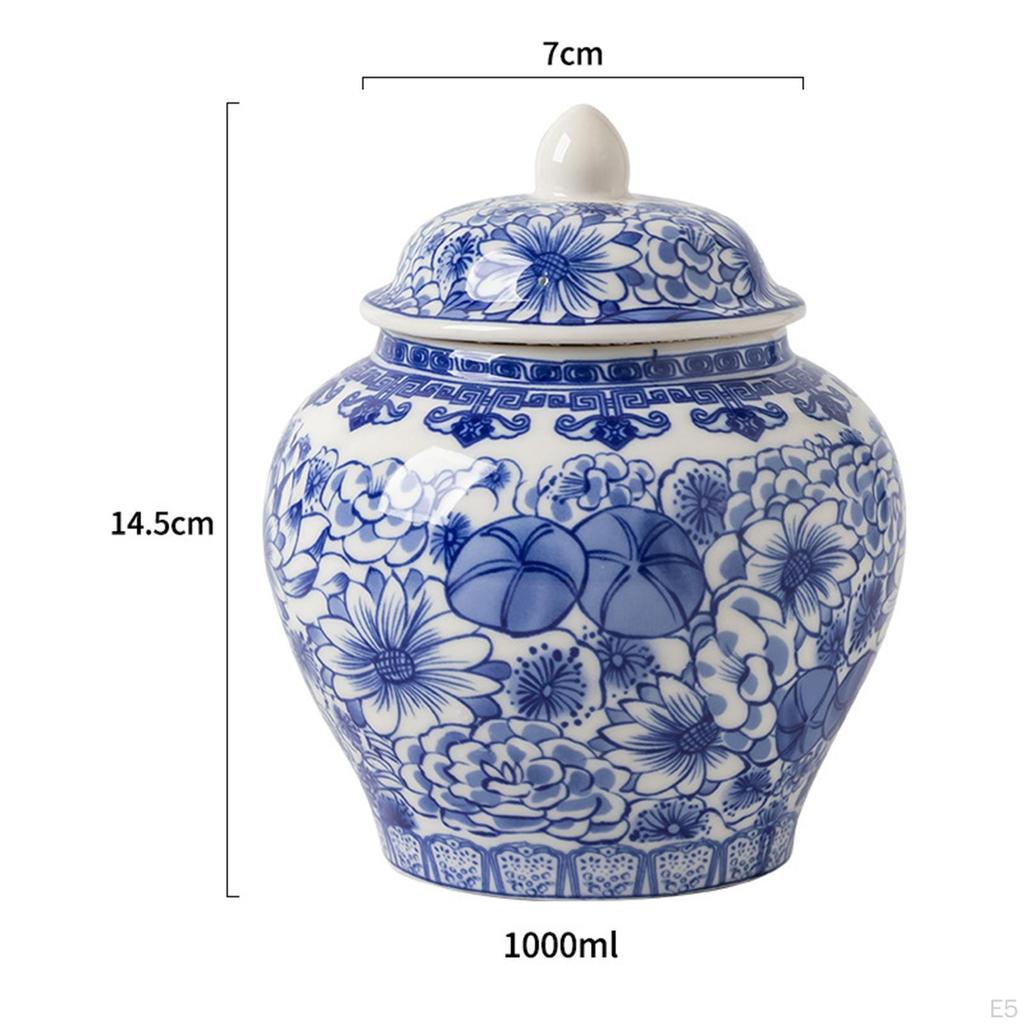 Koop Ceramic Ginger Jars with Lids Decorative Artwork Blue and White