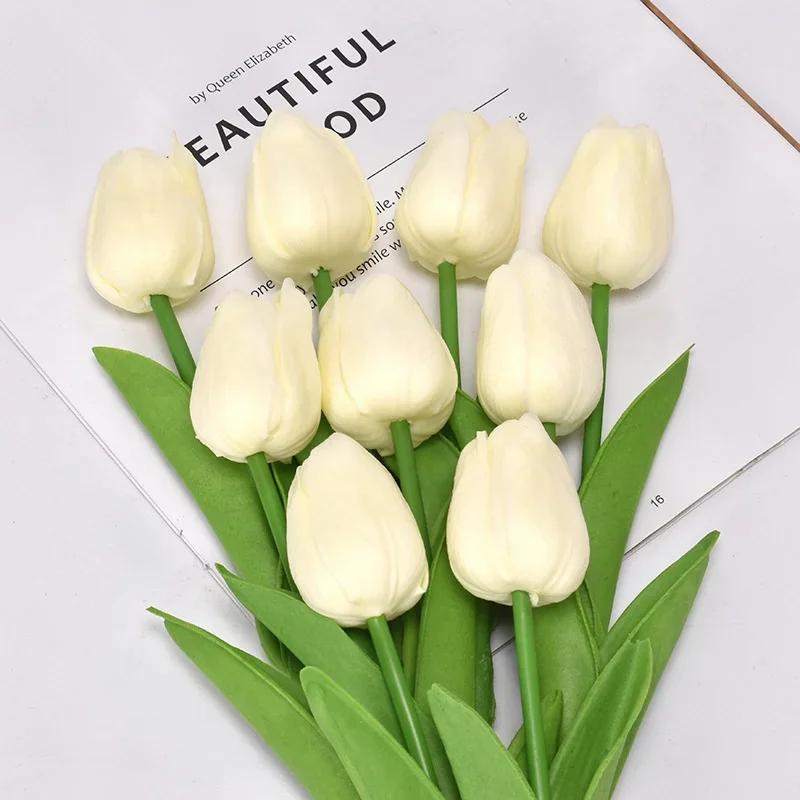 5/10Pcs Tulip Flowers Artificial Tulip Bouquet PE Foam Fake Flower for Wedding Ceremony Decor Home Garden Bouquet Decoration