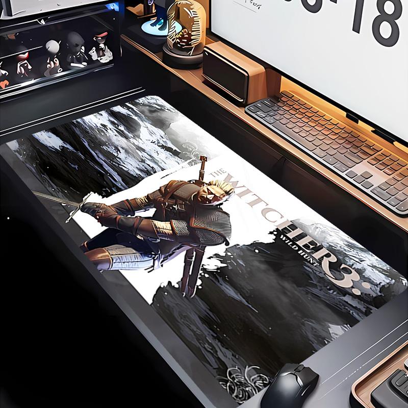 Das W-Witcher 3 Wild Hunt SPIEL Thema Premium Rutschfestes Mauspade mit Genähten Kanten, Strapazierfähiges Gummi-Material, für Schreibtisch & Gaming Tolle Geschenke