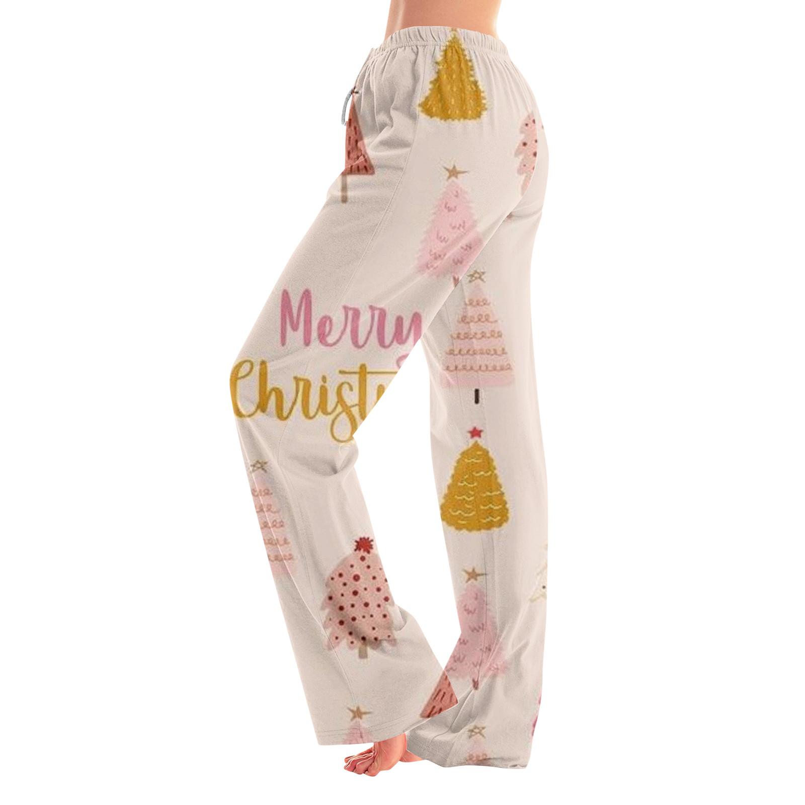 

Женские пижамные штаны, одежда для сна, повседневные брюки с эластичной резинкой на талии, удобные прямые свободные брюки для йоги S