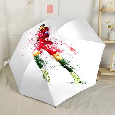 Joueur de Football Célébration Parapluie Automatique Compact de Voyage Armature Robuste à 8 Baleines Plastique et Fer Durables pour Femmes/Hommes Parapluie Pliant Compact
