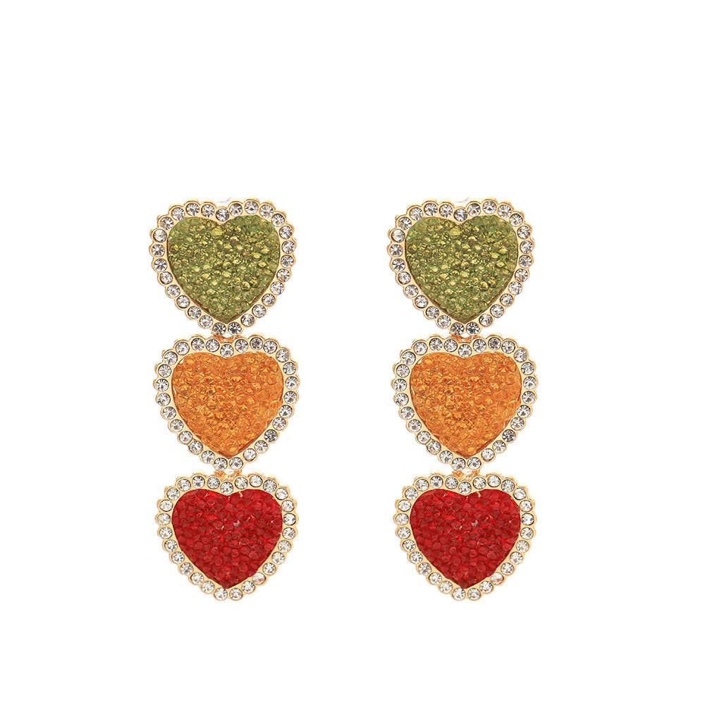 

Sparkling Heart Earrings With Rhinestones Minimalist Fashion Perfect Gift For Women CH1050