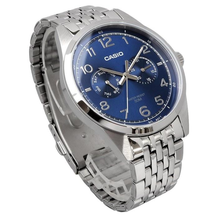 [Casio] Standard Quartz Men's Watch MTP-E340D-2AV Multi-Calendar 7-Link Bracelet Silver & Blue - Imported - Blue MTP-E340D-2AV