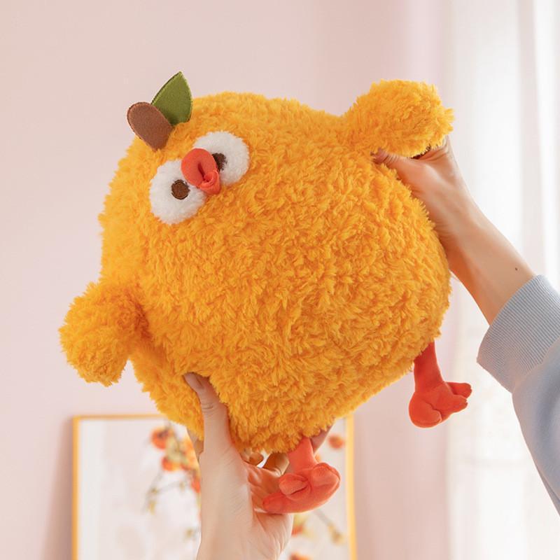 Cartoon Plush Orange Toy Cute Yellow Chick Doll Girls Kids Birthday Gift Holiday