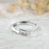 Silver Luxury Crystal Ring for Women Adjustable Size Fashion Party Wedding Engagement Jewelry Couple Gifts