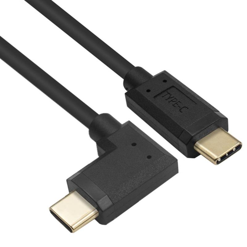 90 Degree Angle Type C Male to Male Cable 10Gbps Data Transmission Right Angle USB Charging Wire for Mobile Phone