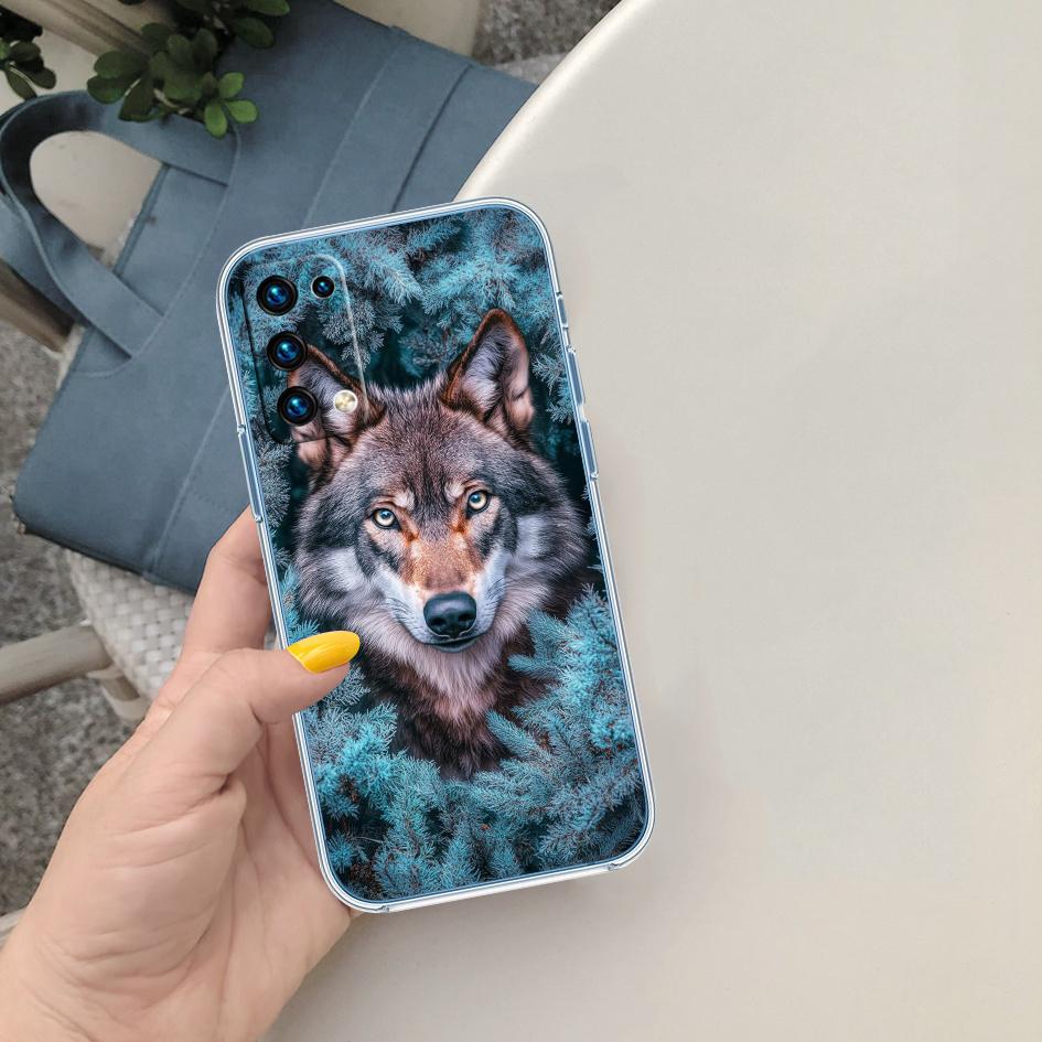 CJ8 Zvířecí Vlk Soft Shell Průhledný Kryt na Telefon pro Motorola Moto Edge 20 30 40 50 S30 Fusion Ultra Pro Neo Lite + G200 G23