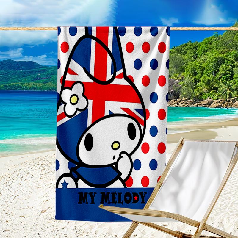 Proof Beach Towel with a Sanrio My Melody2 Pattern - Soft,absorbent,quick-drying,machine Washable - Perfect for Swimming,camping,bathing