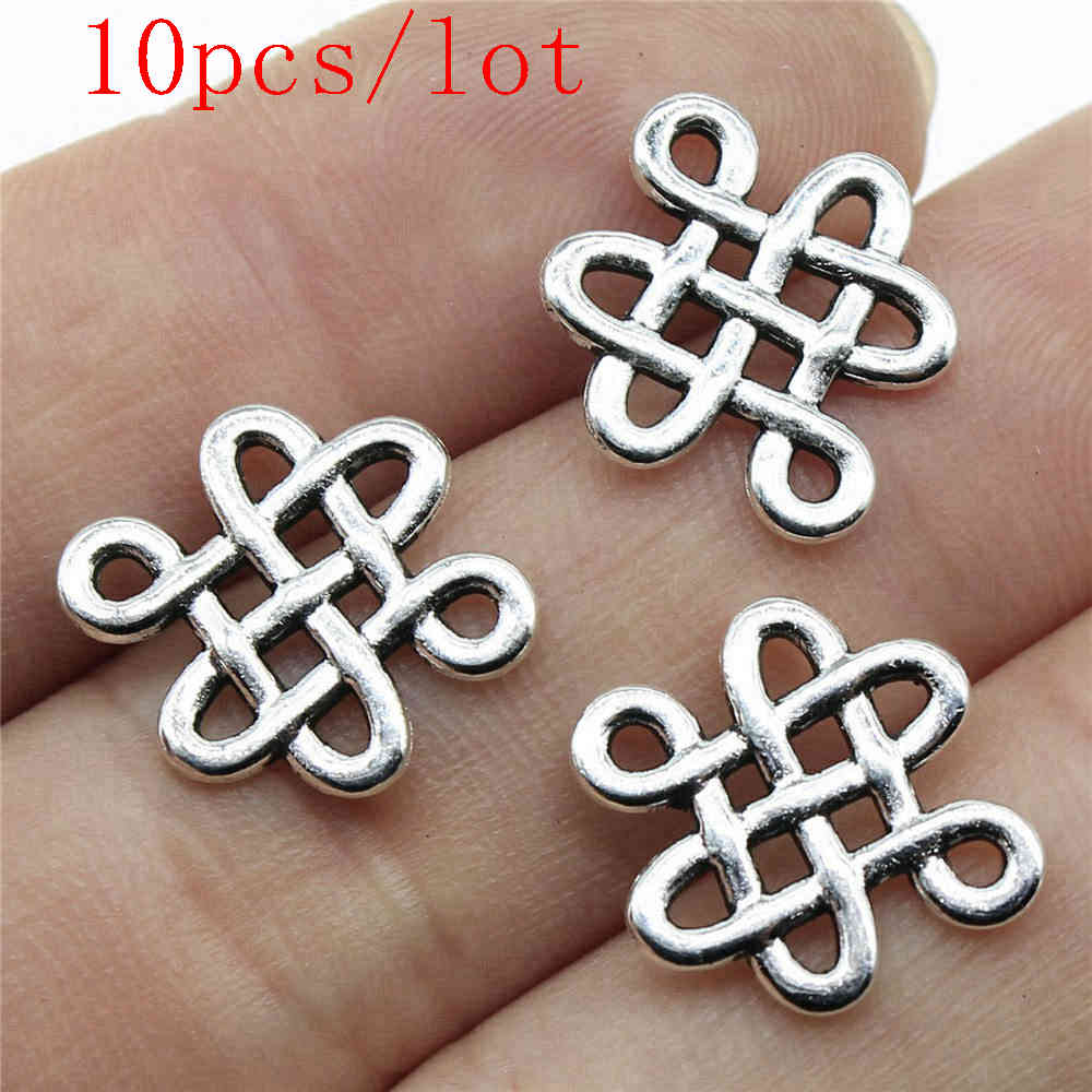 

Подвески с китайским узлом для изготовления ювелирных изделий, кулон, аксессуары для поделок своими руками A14-10pcs-17x14mm