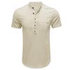 Summer Men's Short-sleeved Stand Collar Linen Shirt Breathable Short-sleeved Cotton Linen Shirt Men Casual Wear Minimalist Fashion Breathable Shirt
