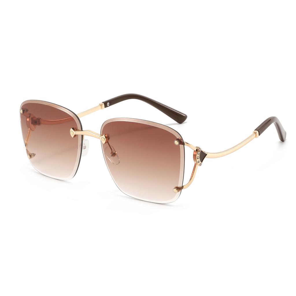 Square Metal Frameless Design Sunglasses for Men and Women Fashion Trendy Outdoor Sunscreen Sunshade Glasses