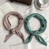 Crumpled rhombus silk scarf high-end new solid color versatile silk scarf neck small scarf streamer scarf shawl
