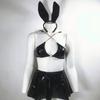 Women Sexy Lingerie Latex Bunny Lingerie Rabbit Ears Patent Leather Erotic Underwear Hot Sex Outfit Cosplay Porno Costumes