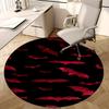 Red Bat Pattern Chair Mat - Round Carpet for Home Decor, Office Use, Living Room, Bedroom, Gift Idea0497b