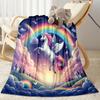 1pc Rainbow Unicorn Sky blanket Soft and Warm for Sofa Office Camping Travel Livingroom Great Gift for Friends and Family Comfortable