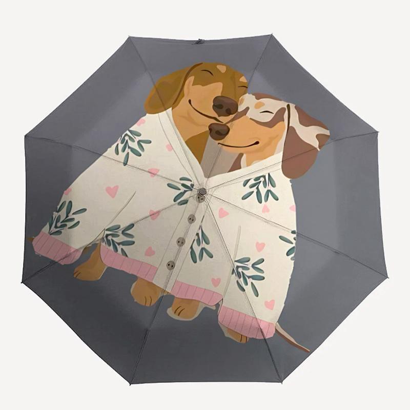 

1pc Dogs Pets Automatic Open/Close Umbrella - Compact Travel Umbrella, 8-Rib Heavy-Duty Construction, Ideal Gift, Outdoor Accessory004