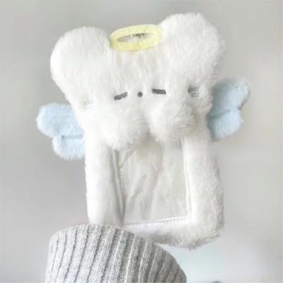 1pc Cute Cartoon Plush Card Holder, Angel Meal Card Bus Card Love Bean Small Photo Protection Sleeve Display Pendant