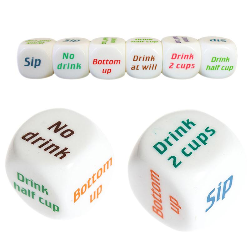 Drinking Game Dice Drop Resistant Clear Printed Commands Smooth Surface for Cocktail Party Bachelorette Trip Game Props