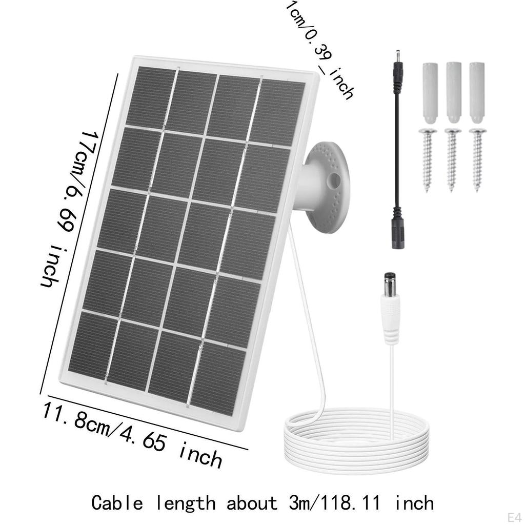 3.3W Solar Panel Charger Doorbell Charging Higher Effciency Sturdy Multifunction for Outdoor Yard