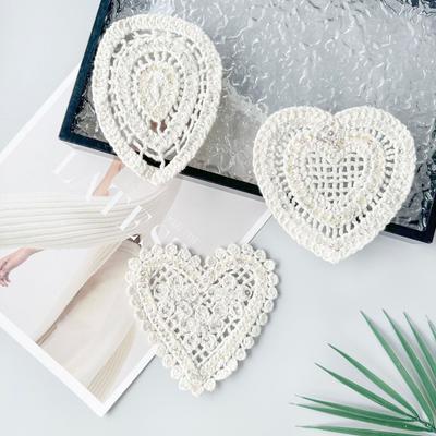 Aprikosenfarbene Pailletten Dekorative Herzförmige Tropfenförmige Stoffapplikation Kleidung Kleid Hemd Oberteil Accessoires Stoffapplikation Accessoires