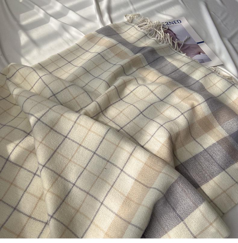 Klassischer Damen-Schal mit Karomuster - Imitation Kaschmir, Doppelt verwendbarer Nackenwärmer, Herbst/Winter 2023 Schal