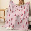 Strawberry Series Soft Flannel Blanket Breathable Warm Cute Throw, Cozy Fleece for Home, Office, Halloween & Christmas Use