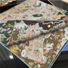 Silk Scarves Wraps Double Printed Twill Silk Scarf Women Shawls Luxury Design Hijabs Fashion Square Curled Shawl 90Cm