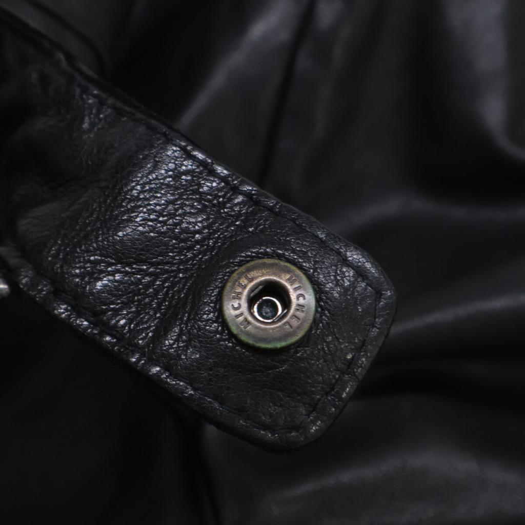 DOMENICO+SAVIO Negru DSM15ABZ07 Jachetă de motociclist din piele de capră 46 negru Folosit