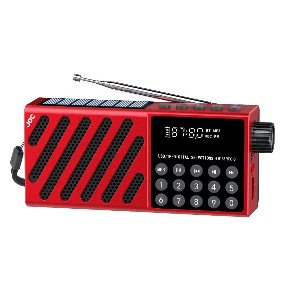Solar Charging FM Radio Receiver USB TF Card Wireless Bluetooth Speaker Pocket Digital Player