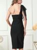 Black Bodycon Bandage Evening Dress - Women's Summer Slimming Design
