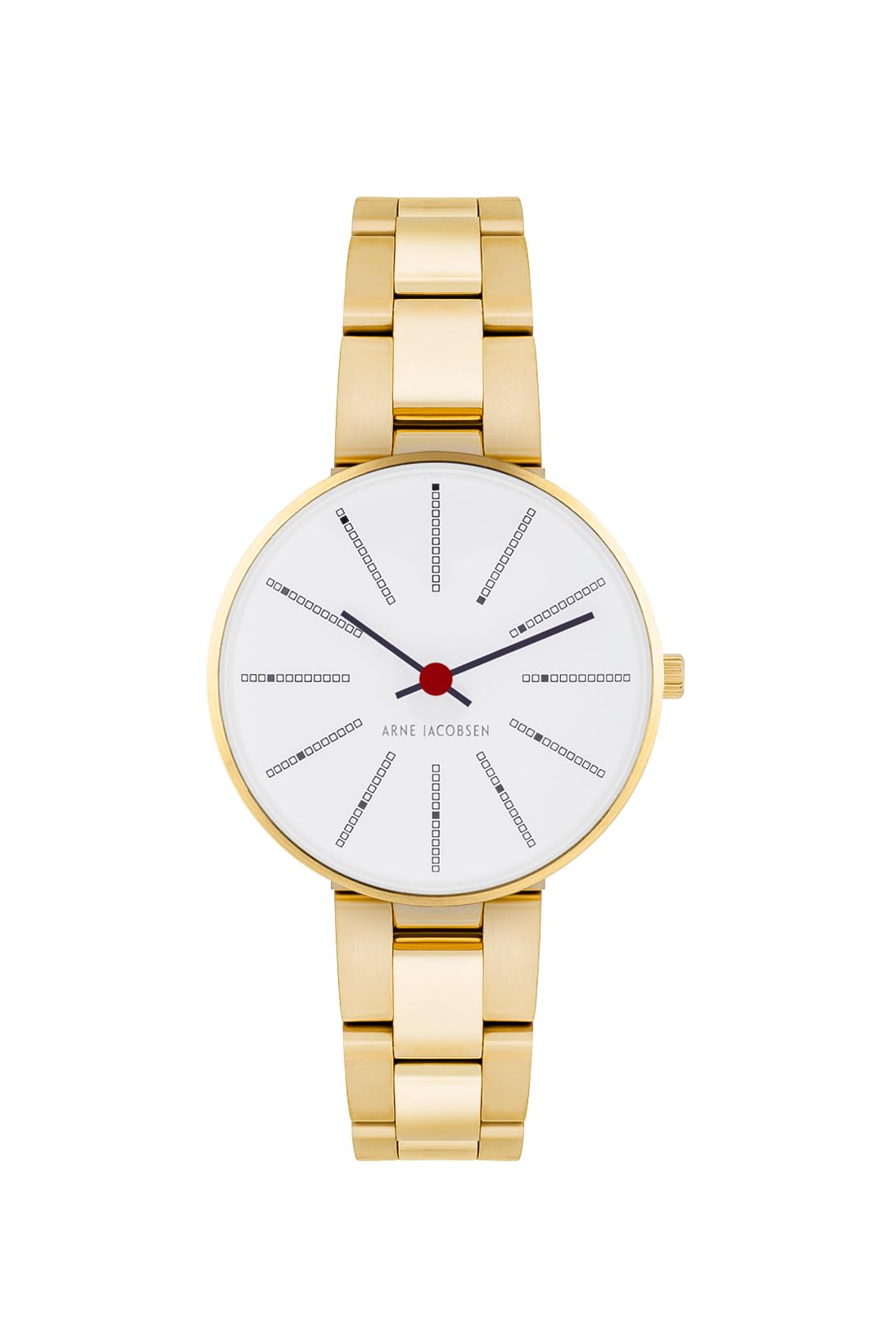 

ARNE JACOBSEN BANKERS 53113-1429 30mm Watch with Scandinavian Design, Water Resistant for Daily Use (Quiet Design with No Second Hand), White Gold